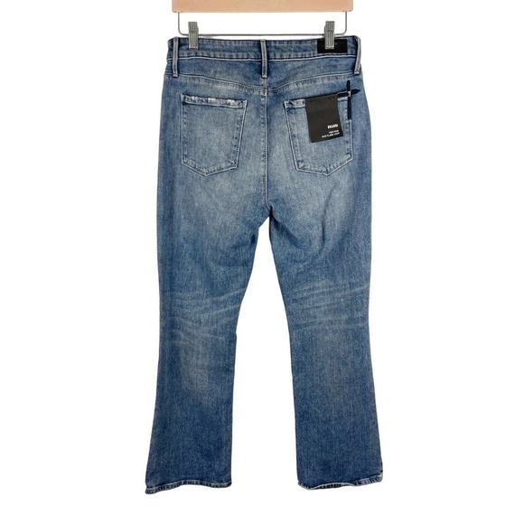 RtA Brand Brandi High Rise Kick Flare Crop Jeans Medium Blue Wash Womens 28 NEW - Picture 2 of 13